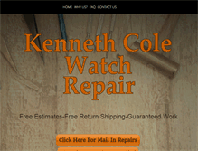 Tablet Screenshot of kennethcolewatchrepair.com